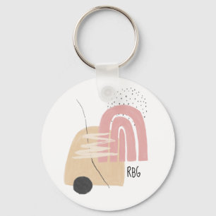 Porte-clés Motif Géométrique Design Moderne Monogramme