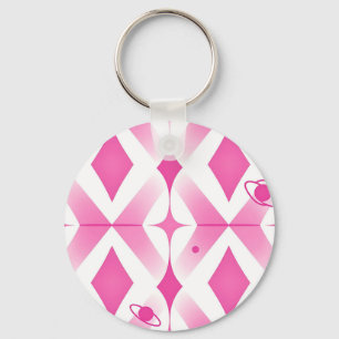 Porte-clés Motif géométrique d'espace rose