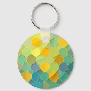 Porte-clés Motif géométrique en nid d'abeille coloré