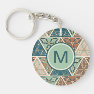 Porte-clés Motif géométrique extérieur d'étape   du