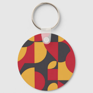 Porte-clés Motif géométrique gras rouge jaune gris du milieu 