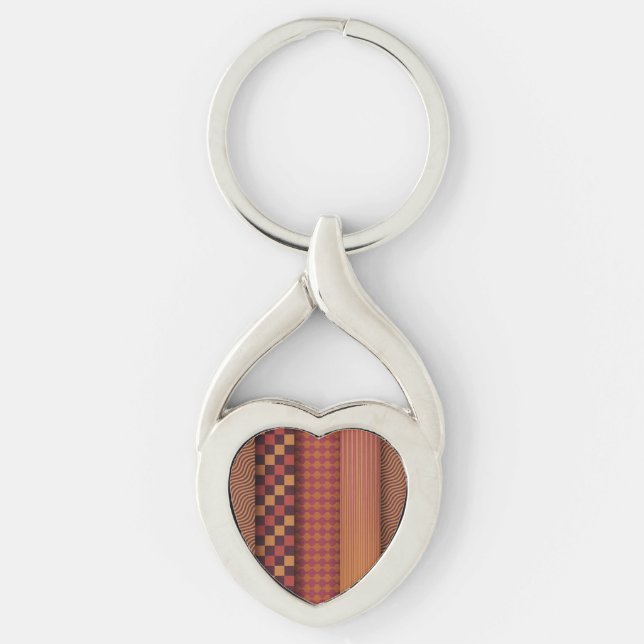 Porte-clés Motif géométrique rétro du milieu du siècle (Devant)