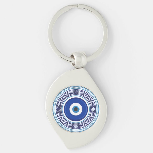 Porte-clés Motif grec mal oeil Nazar (Devant)