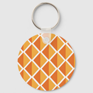 Porte-clés Motif Harlequin Diamant Orange Rétro
