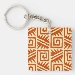 Porte-clés Motif Ikat Aztec - Mandarin et orange clair