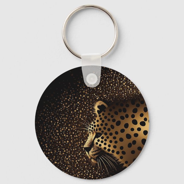 Porte-clés Motif Jaguar Doré           (Recto)