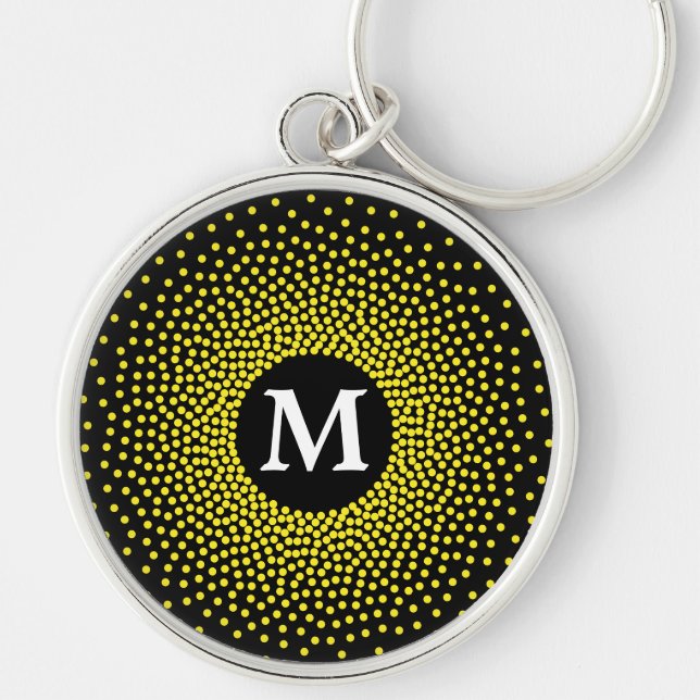 Porte-clés Motif Jaune moderne avec Porte - clé MONOGRAM (Devant)