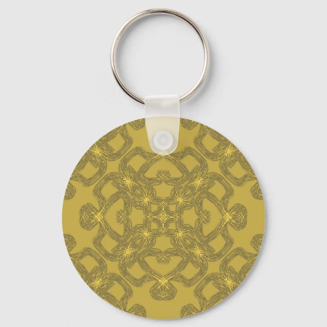 Porte-clés Motif jaune moutarde (Recto)