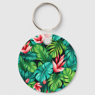 Porte-clés Motif Jungle de Monstera Heliconia Tropical