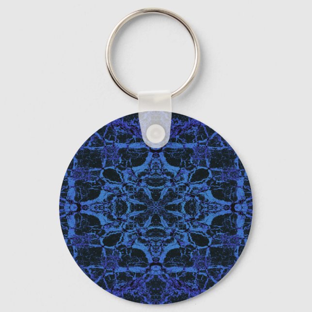 Porte-clés Motif kaléidoscope bleu (Recto)