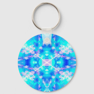 Porte-clés Motif kaléidoscope bleu