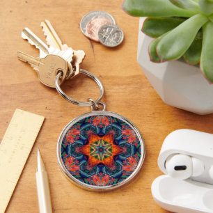 Porte-clés Motif kaléidoscope couleur psychédélique