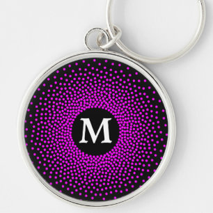 Porte-clés Motif Magenta Dot moderne avec Porte - clé MONOGRA