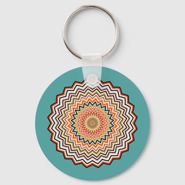 Porte-clés Motif Mandala Zigzag (Verso)