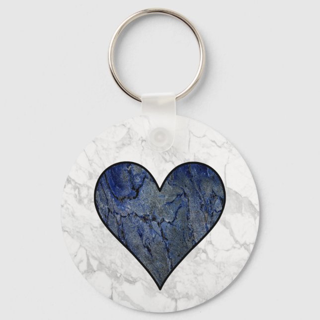 Porte-clés Motif marbré en pierre bleue (Recto)