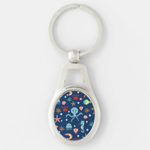 Porte-clés Motif mignon de vie marine de l'océan
