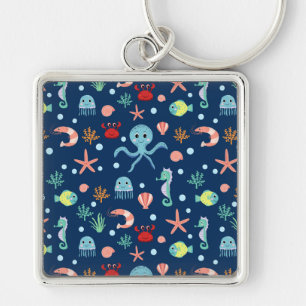Porte-clés Motif mignon de vie marine de l'océan