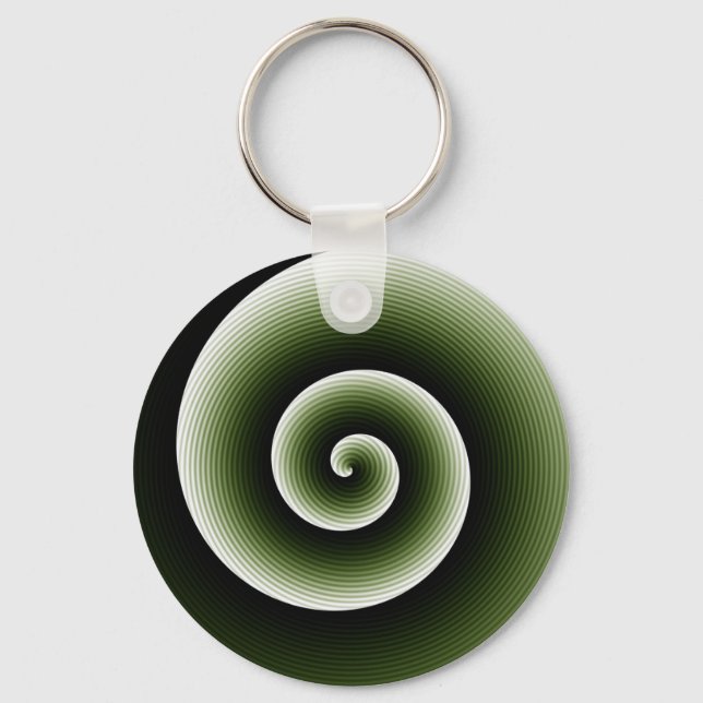 Porte-clés Motif moderne foncé profond vert élégant Twirl (Recto)