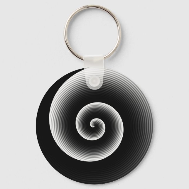 Porte-clés Motif moderne noir et blanc élégant (Recto)