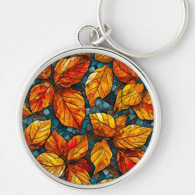 Porte-clés Motif mosaïque d'automne (Devant)