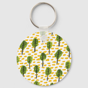 Porte-clés Motif Naïve Green Black Tree