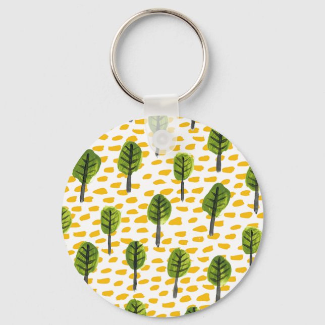 Porte-clés Motif Naïve Green Black Tree (Recto)