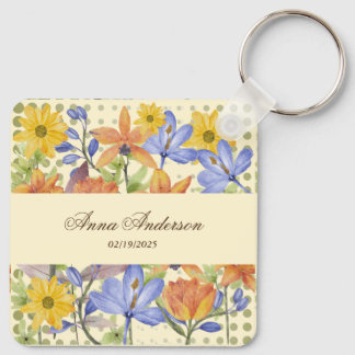 PORTE-CLÉS MOTIF ORANGE FLOWER