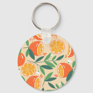 Porte-clés Motif orange sans couture, art vintage abstrait.