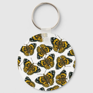 Porte-clés Motif papillon de femme peinte