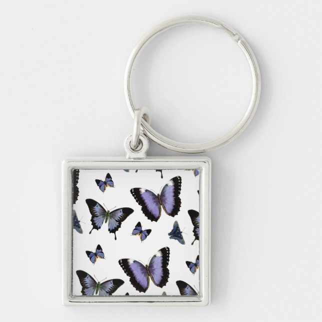 Porte-clés Motif papillon pourpre (Devant)