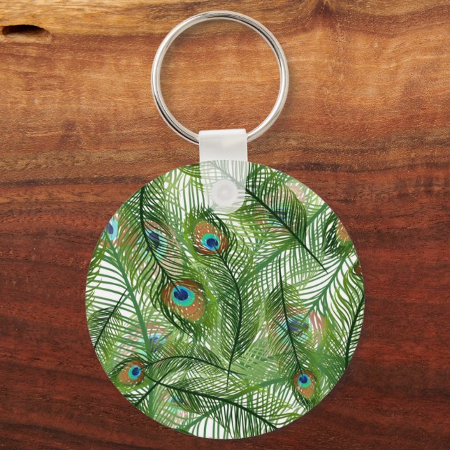 Porte-clés Motif Peacock plumes (Recto)