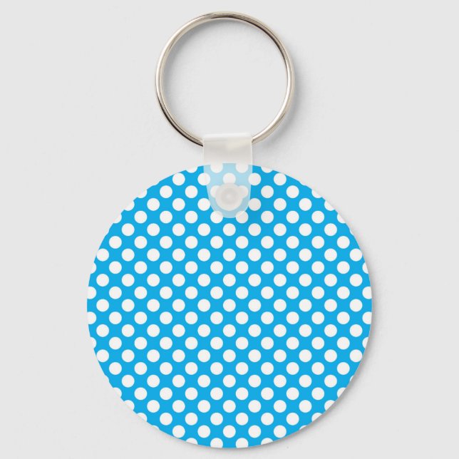 Porte-clés Motif pois bleu et blanc (Recto)