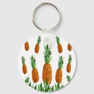 Porte-clés motif polygonal d'impression d'ananas