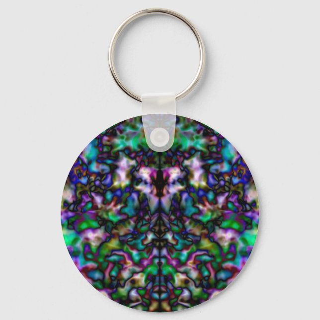 Porte-clés Motif psychédélique coloré (Recto)