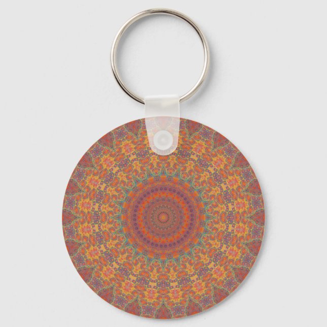 Porte-clés Motif radial psychédélique : (Recto)