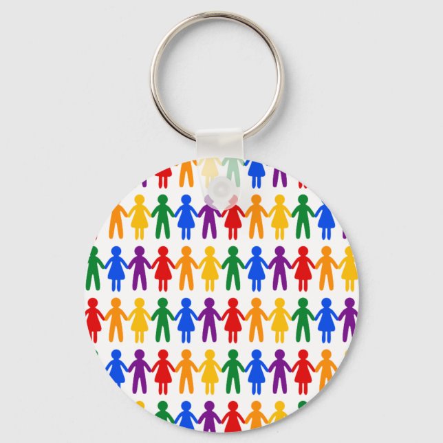 Porte-clés Motif Rainbow People (Recto)