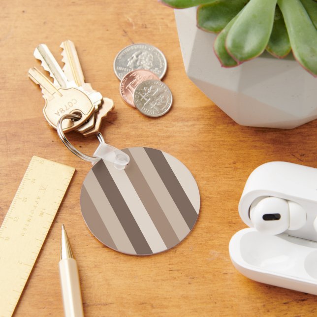 Porte-clés Motif rayures tons terre neutres Design  (Bureau)