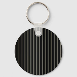 Porte-clés Motif rayures verticales noir et blanc classique