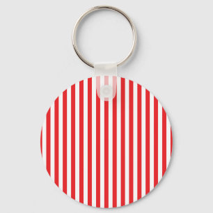 Porte-clés Motif rayures verticales rouges et blanches classi