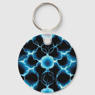Porte-clés Motif répétitif de synthèse électrique bleue