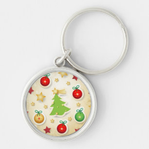 Porte-clés Motif rétro de Noël, porte - clé
