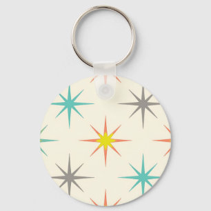 Porte-clés Motif Rétro Starburst Milieu de Siècle