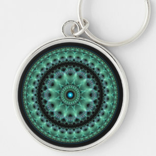 Porte-clés Motif rond flamboyant brillant fractal