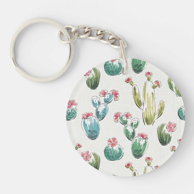 Porte-clés Motif rose d'étape | de fleur de désert (Devant)