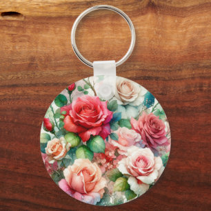Porte-clés Motif Rose Fantaisiste