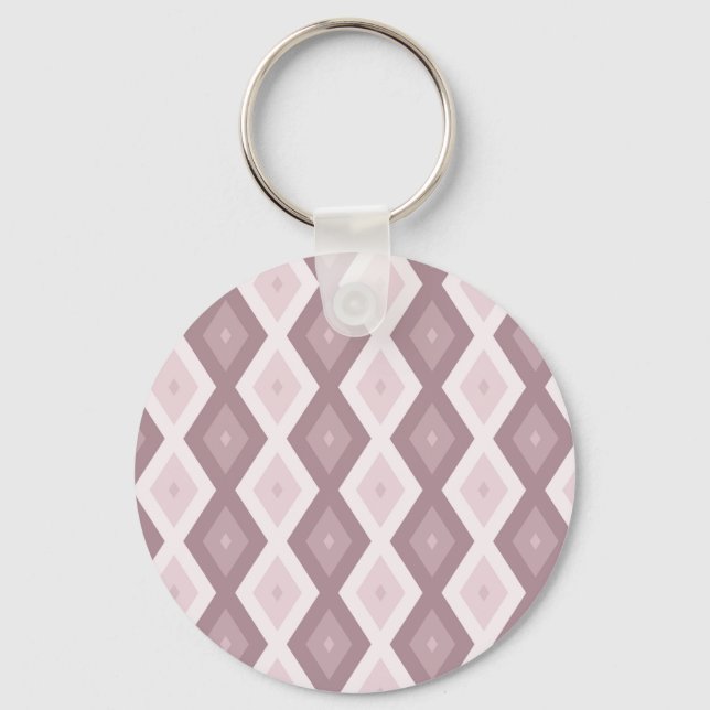 Porte-clés motif rose quartz rose diamant (Recto)