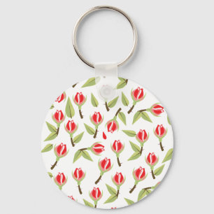 Porte-clés Motif Rose Rouge