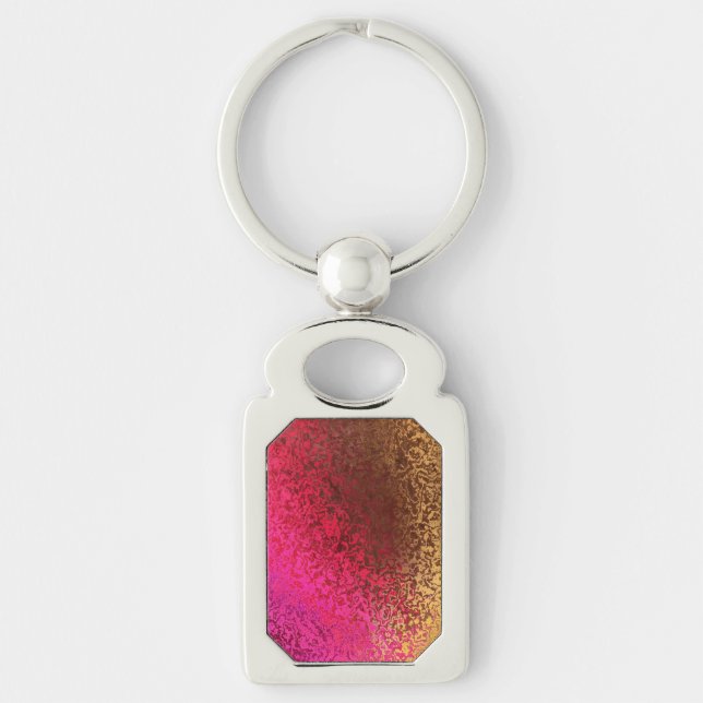 Porte-clés Motif rose rouge et or (Devant)