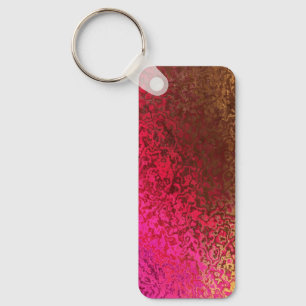 Porte-clés Motif rose rouge et or