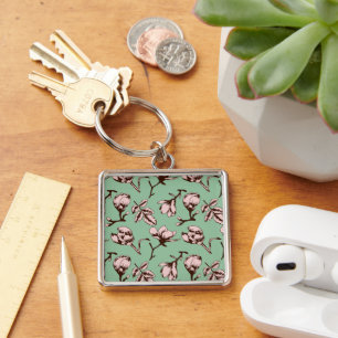 Porte-clés Motif sans couture avec bourgeons floraux des arbr